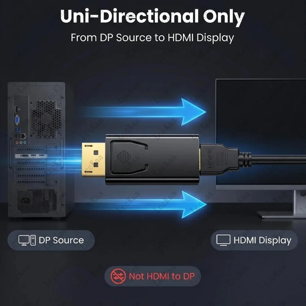 4K@60Hz DP To HDMI-compatible Adapter DisplayPort DP To HDMI HDTV Male To Female Converter Video Audio for Laptop PC Laptop view 6