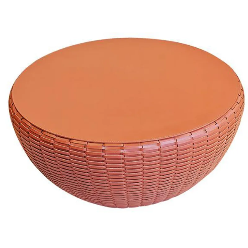 

Indoor living room light luxury round size coffee table outdoor garden courtyard pendulum