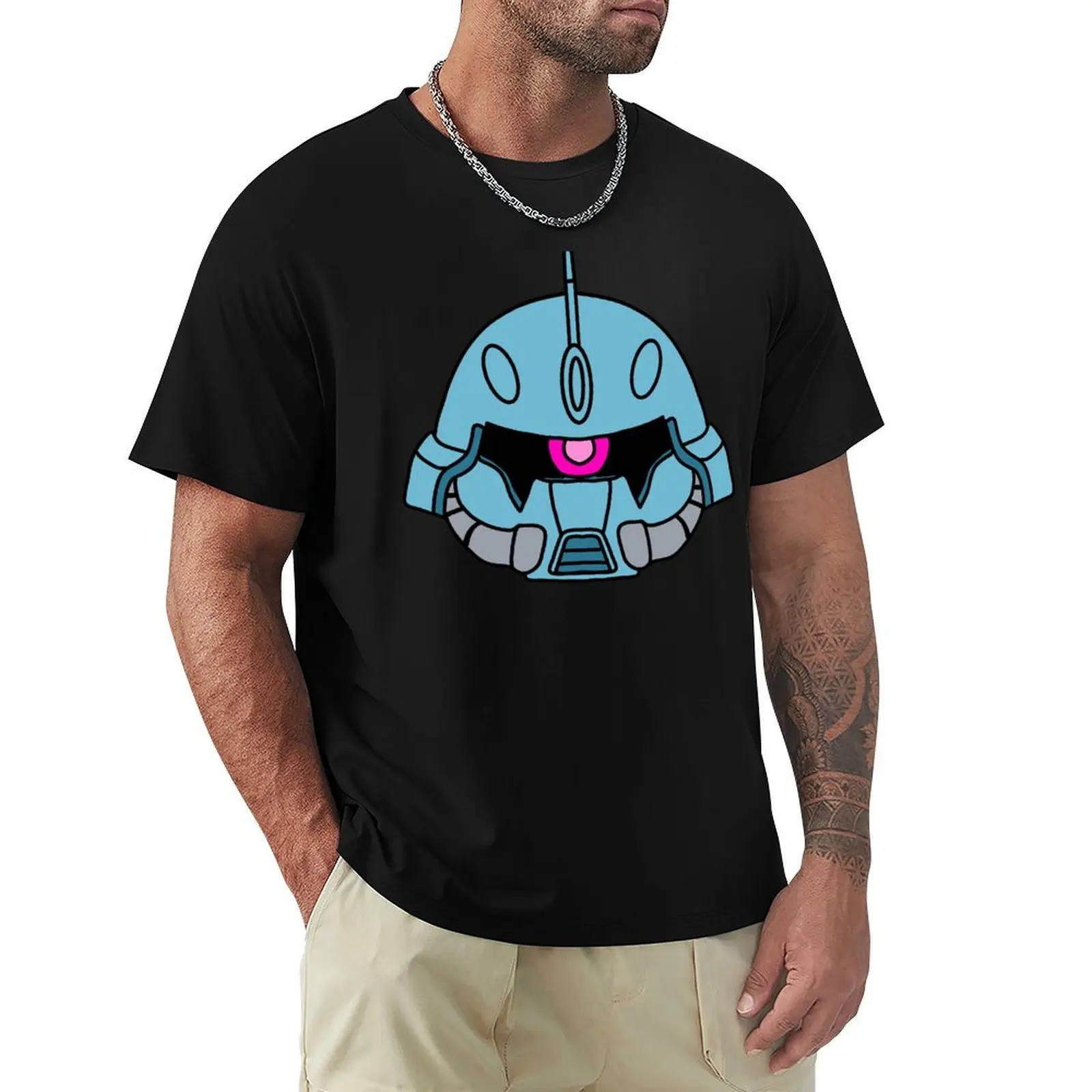 Slash Zaku Phantom (Yzak Jule Custom) Chibi T-Shirt Classic Print Short Sleeve Shirt
