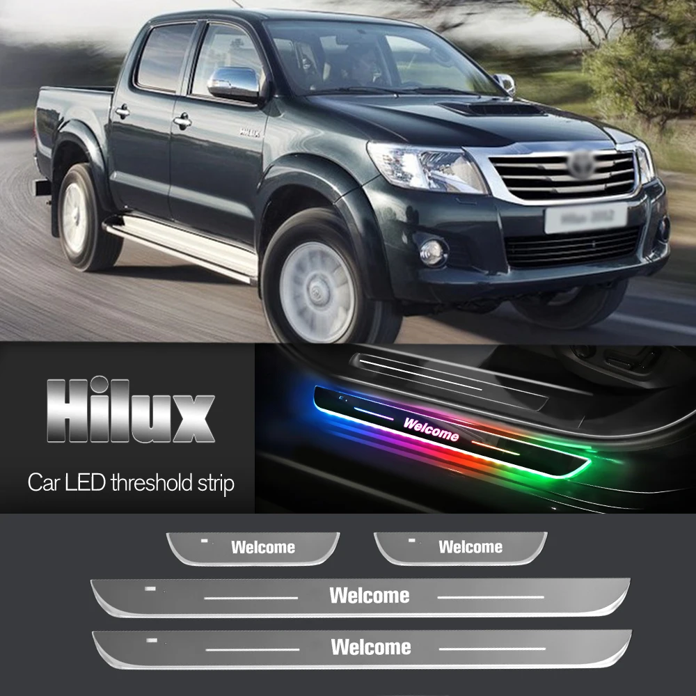 

Car Door Sill Light For Toyota Hilux 1997-2023 2013 2014 2017 2022 Customized Logo LED Welcome Threshold Pedal Lamp Accessories