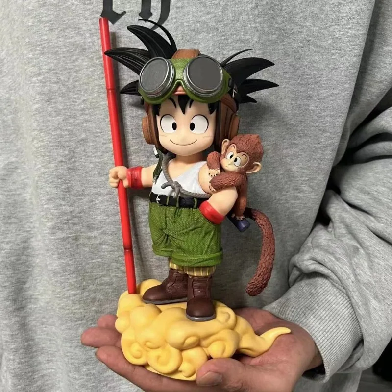 Dragon ball goku gk modelo ornamento de mesa boneca anime periférico pequeno macaco figura cambalhota nuvem ornamento presente aniversário brinquedo