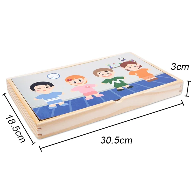 Kinder Holzspielzeug Magnetischer Charakter Karriere Kognitives Puzzle Multifunktions-Brettspiele Lernspielzeug Geschenke für Kinder
