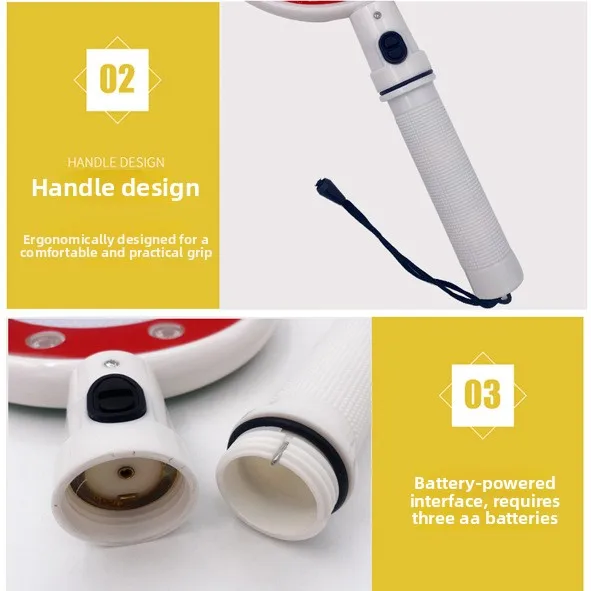 2X Hand Held Road Traffic Stop Sign Light Hoge helderheid LED-knipperlamp Gebruik batterij