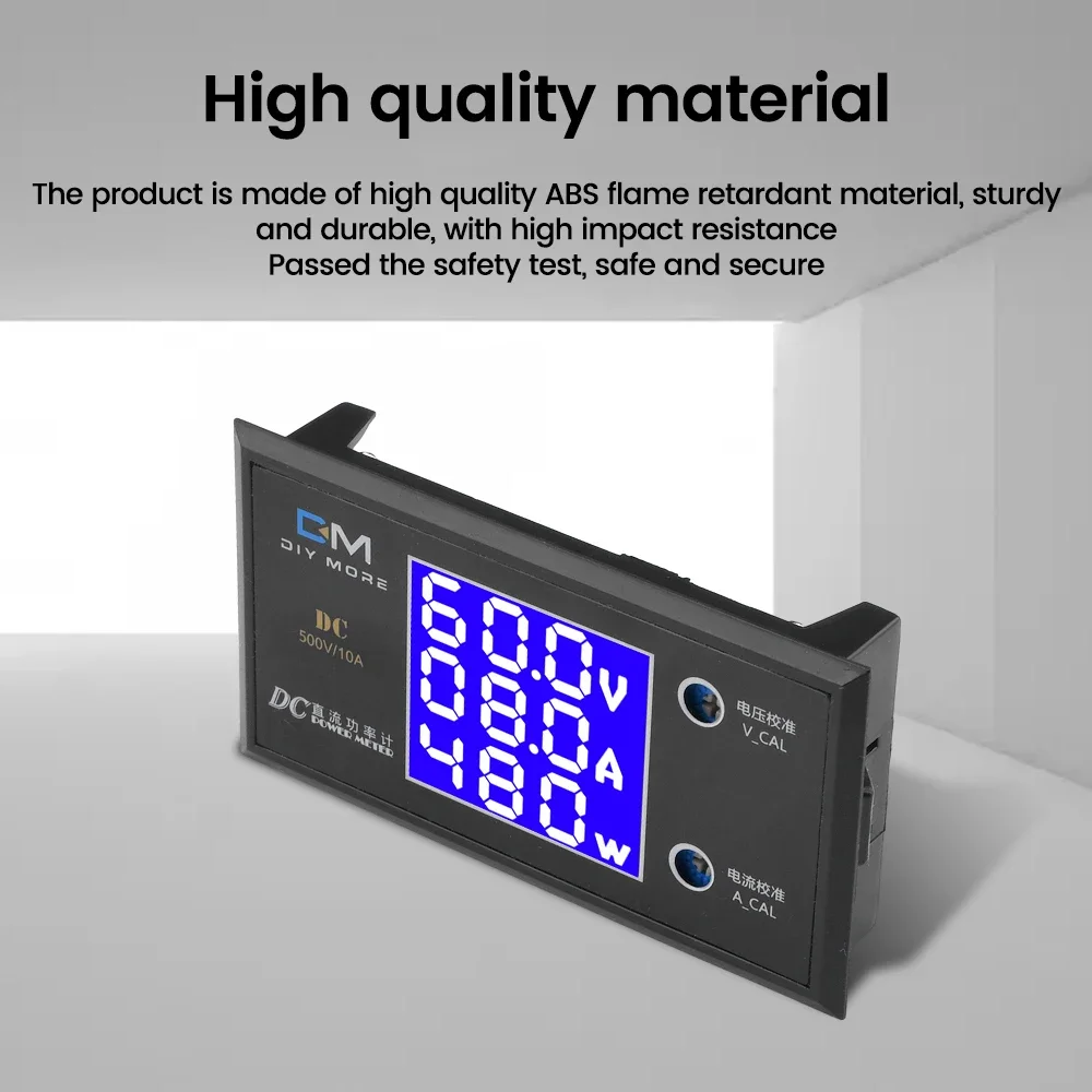 Цифровой вольтметр-амперметр с ЖК-дисплеем, 1000 Вт, постоянный ток 0-500 В, 10 А, 0-999 Вт, ваттметр, измеритель напряжения и мощности, фотометр, монитор-тестер