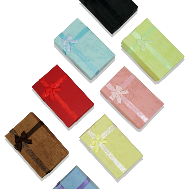 High Quality Paper Ring Necklace Set Jewelry Necklace Earrings Rectangular Package Gift Box 5*8*2.5cm