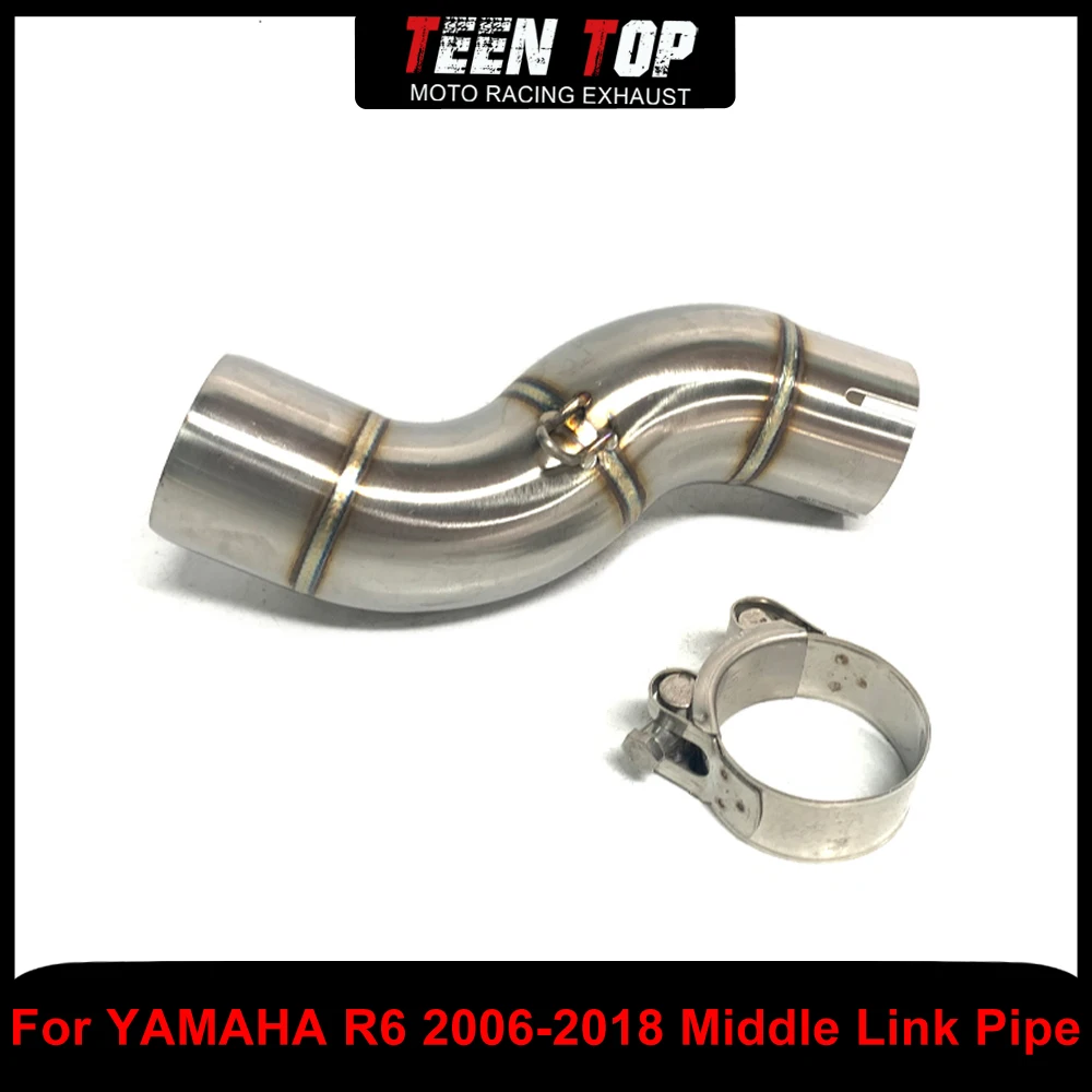 51mm Exhaust Pipe For YAMAHA R6 2006-2018 Middle Link Pipe Motorcycle Escape R6 Mid Connection Pipe Stainless Steel