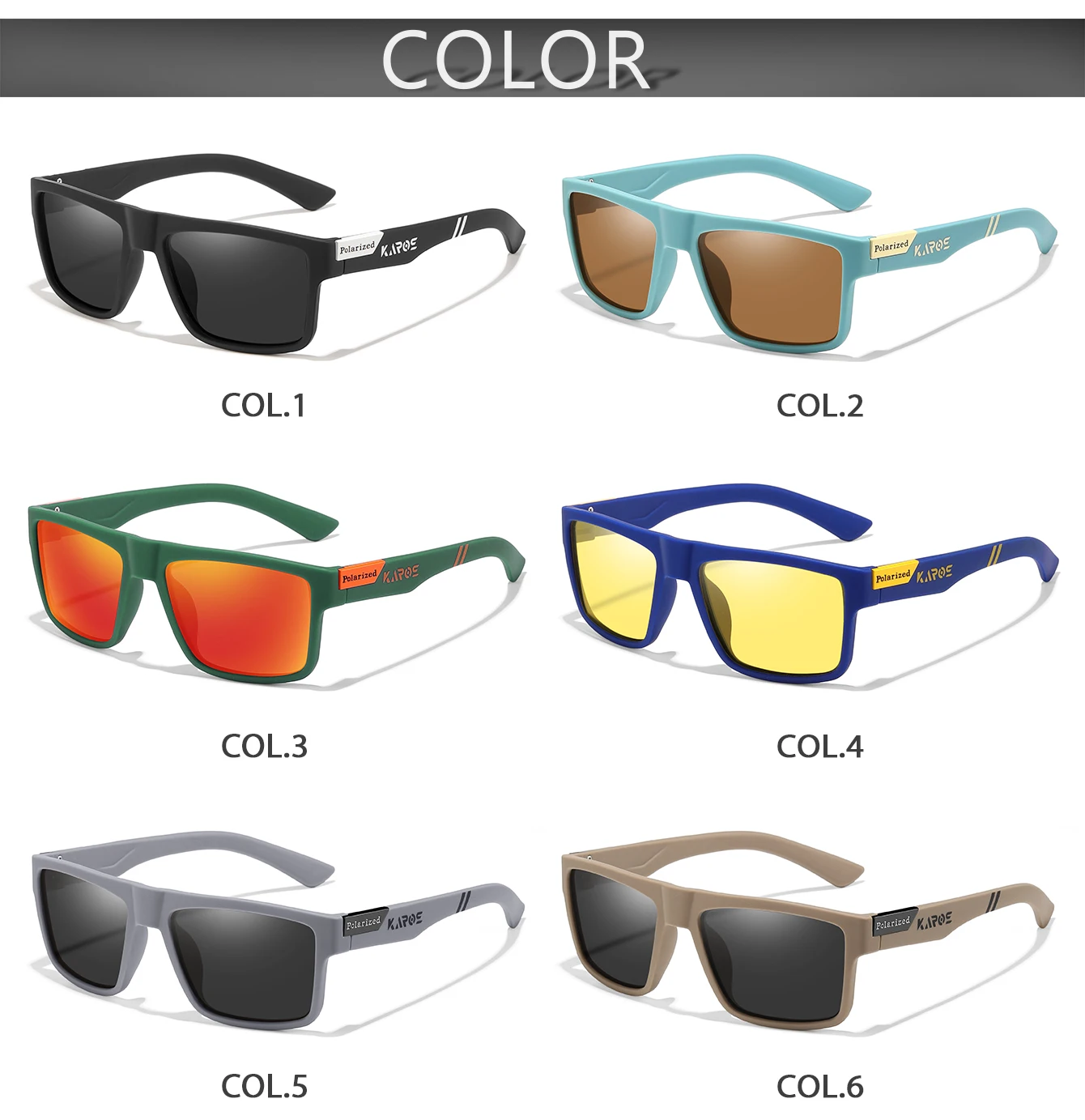KAROS 2-teiliges polarisiertes Sportbrillen-Set für Damen und Herren, UV400-Schutzbrille zum Angeln, Radfahren, Fahren, Reisen und Wandern, YZ23 – Detail 3