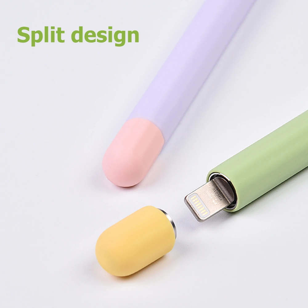 Silicone Pen Case Stylus Cover For Apple Pencil 1st 2nd generation Color Matching Stylus Protective Case Non-slip Anti-fall Case