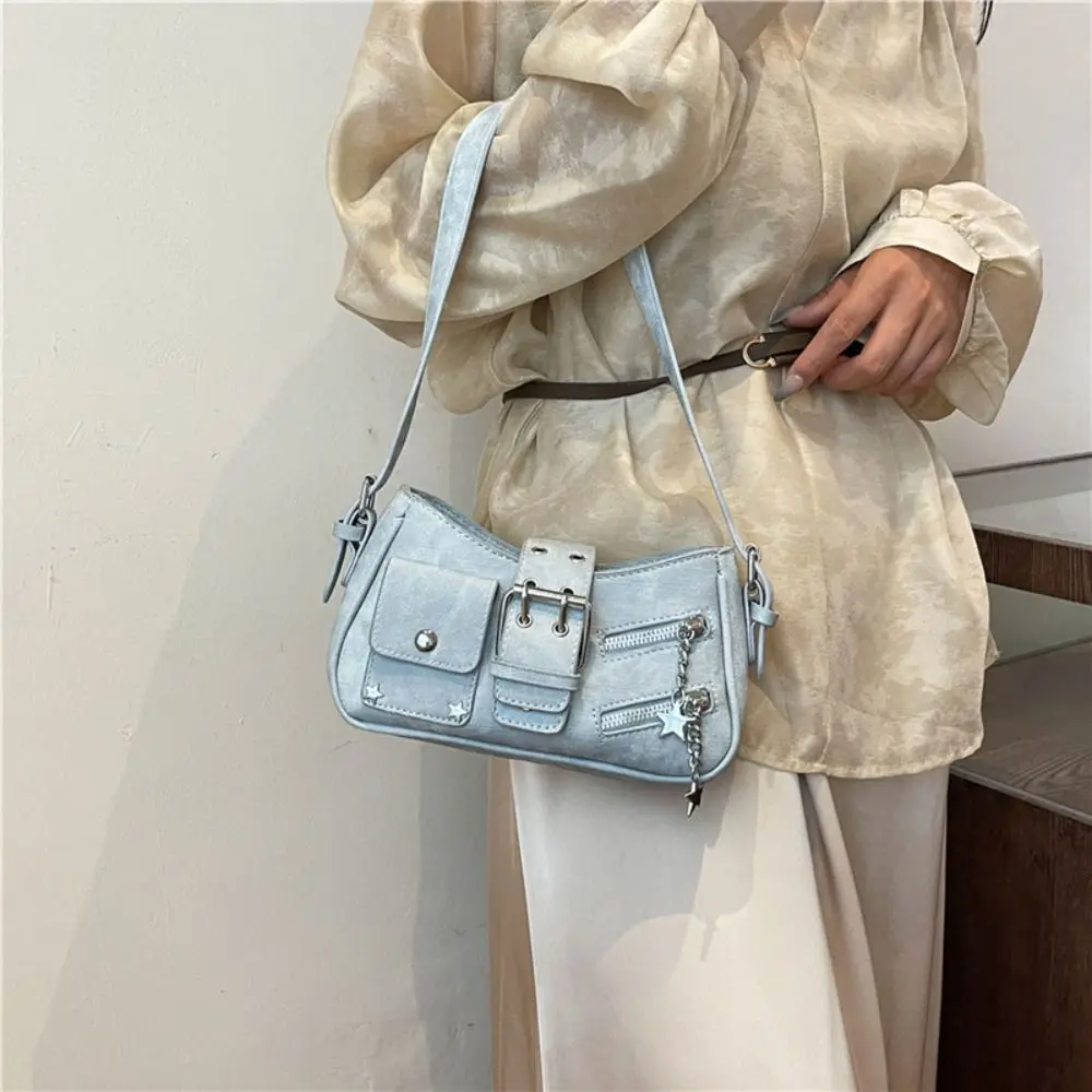 

Trend Handbag Y2K Underarm Bag Star Rivet Spicy Girl Shoulder Bag Armpit Bag Retro Crossbody Bag Girls