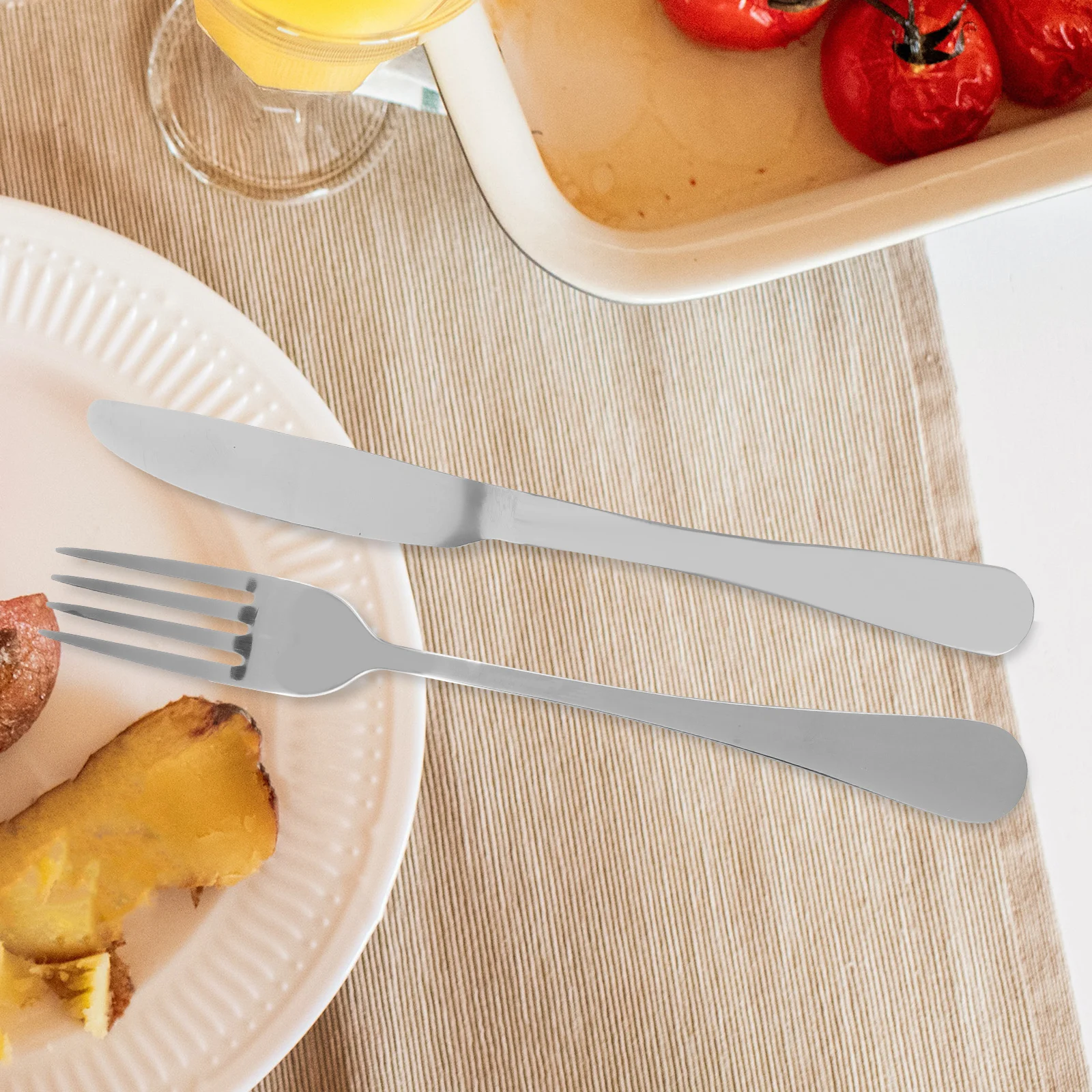 

Stylish Outdoor Tableware Set Reusable Travel Silverware Lightweight Cloth Case Portable Picnic Camping Utensils ForksSpoons