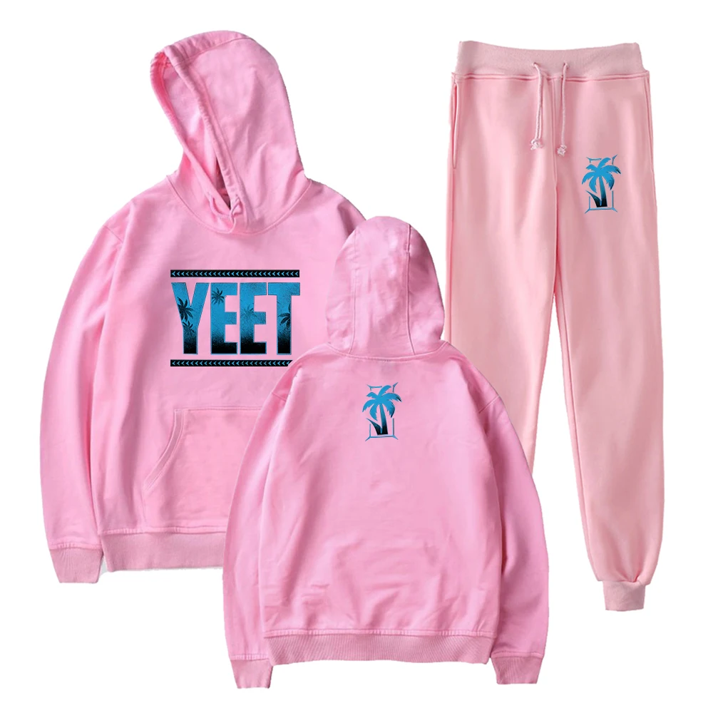 Jey Uso Yeet Pullover felpa con cappuccio pantaloni Jogger Set di due pezzi felpe + pantaloni della tuta donna Set da uomo