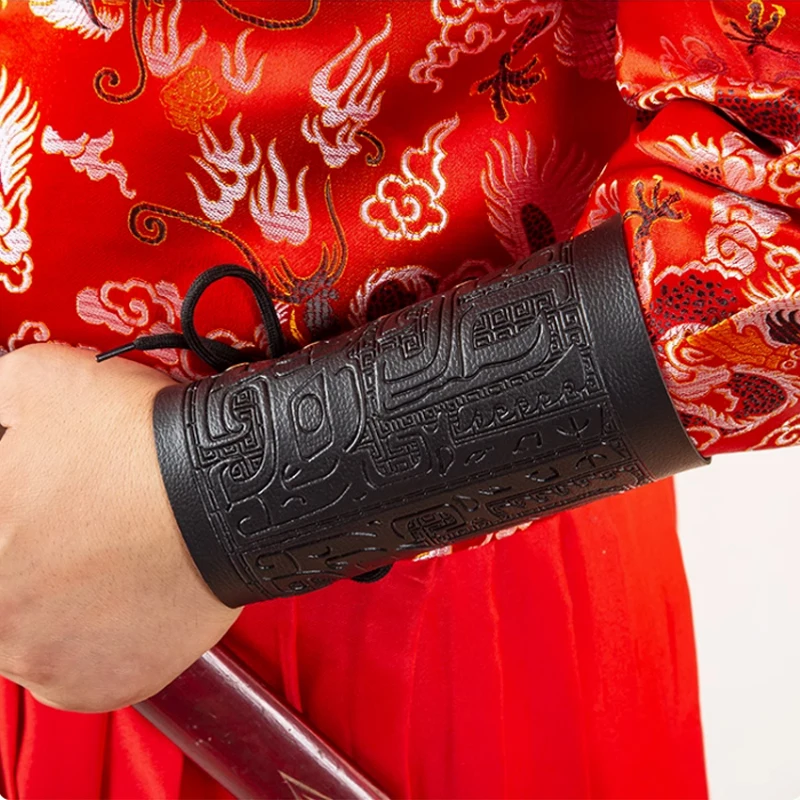 1 Pair Hanfu Bracer Ming Dynasty Cosplay Wristband Swordsman Gauntlet Chinese Traditional Ancient Cosplay Draw Sleeve Arm Guard
