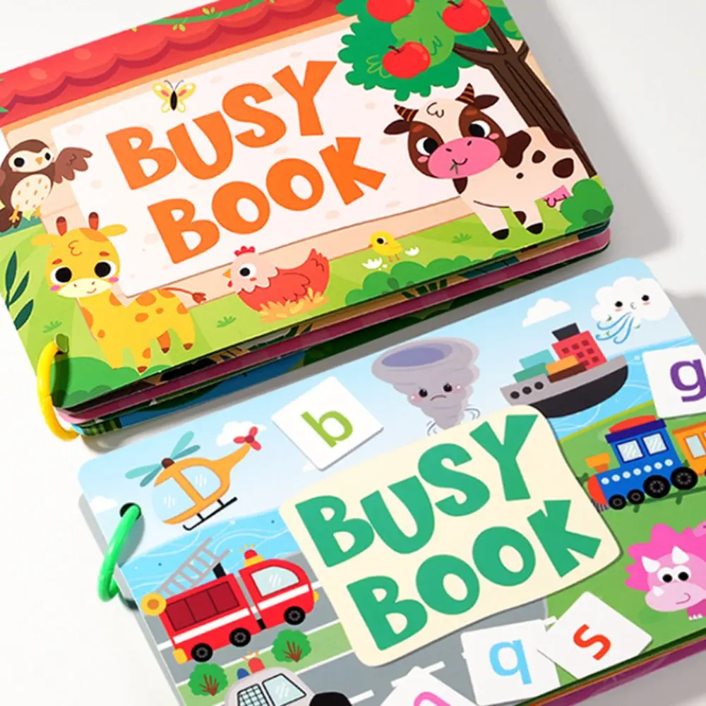 Handgemaakte Montessori Rustig Druk Boek Herhaald Plakken Papier Rustig Stickers Boek Cartoon Hand Grootboek DIY Kids Drukke Boek Speelgoed Kinderen