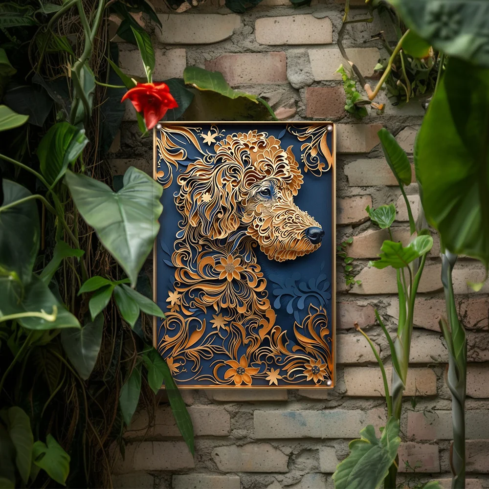 Vintage Poodle Metal Sign: Material, 32% Higher Bending Resistance, Autumn Winter Decor, Perfect for Gym, Garden, Toilet