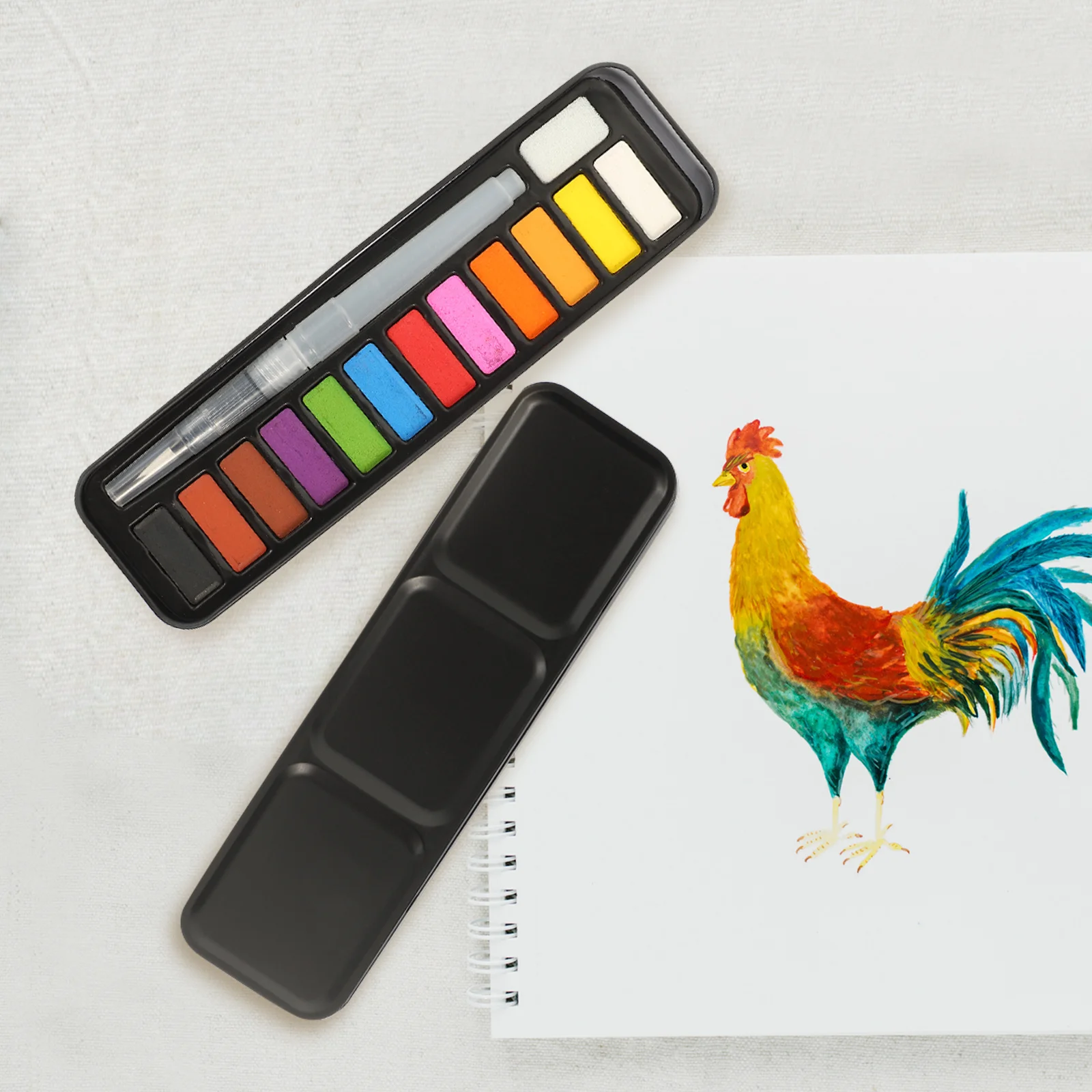 

1 Box Solid Watercolor Paint Set Diy Painting Kit For Kids Beginners Portable Watercolor Supplies Art Craft Coloring Tool