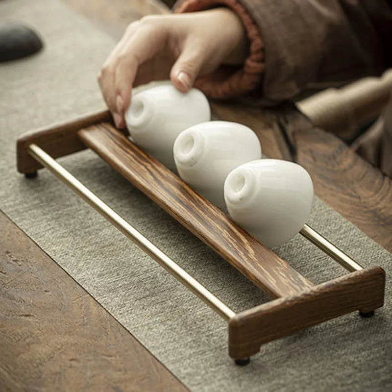 

Hand Made Wooden Tea Cup Set Holder Chinese Kung Fu Tea Set Tea Ceremony Accessories High Quality Natural Tools