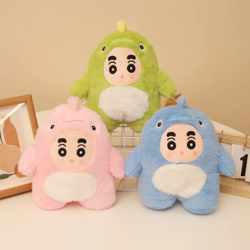 20CM Kawaii Crayon Shin-Chan Anime Cross-Dressing Panda Cartoon Plush Doll Girl Bag Pendant Give Gifts To Girlfriend