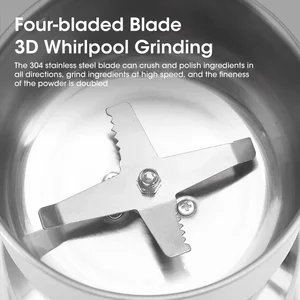 Moedor de café elétrico inoxidável para alimentos, portátil, doméstico, pimenta, legumes, feijão, moedor, grão, ferramenta de helicóptero, cozinha, 400W 6 principais vendas torneira elétrica de inox - №2