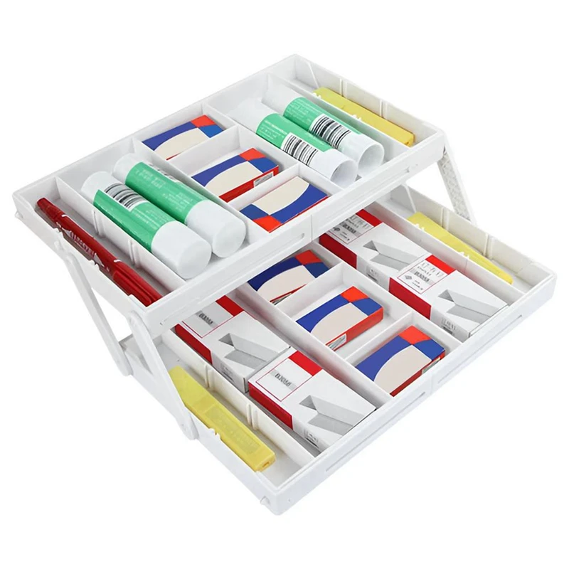 ABNO pemegang tampilan perhiasan, kotak penyimpan dapur dapat dilipat putih untuk penyusun perhiasan dan kosmetik