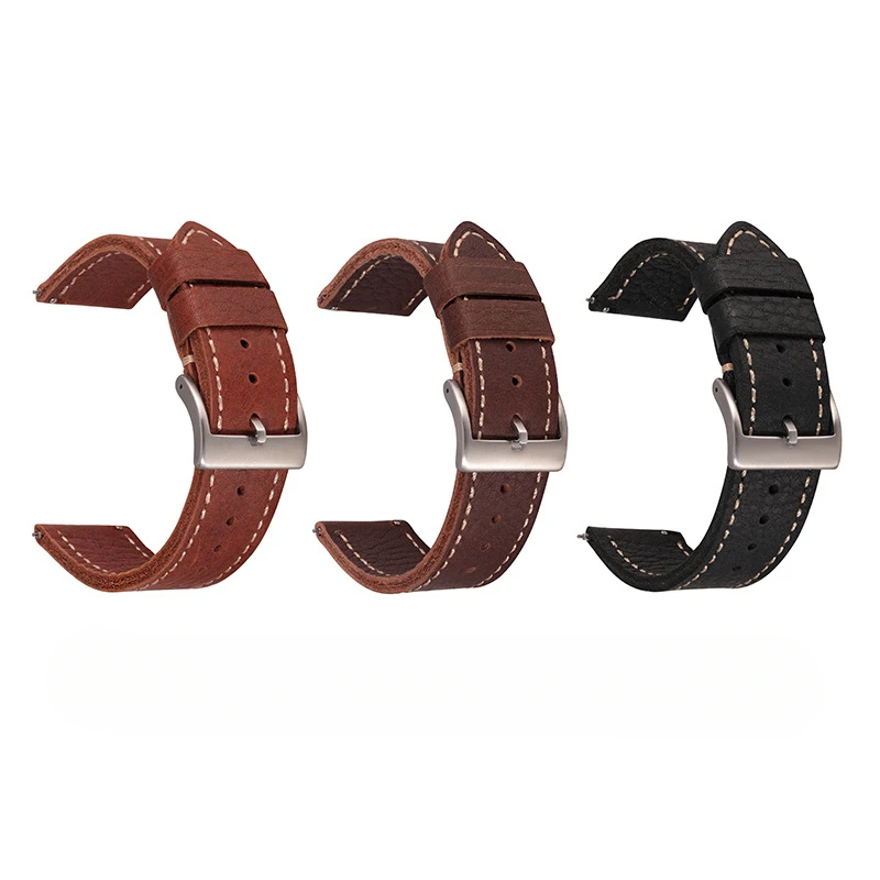 Handmade   outdoor handmade 20mm22mm throwing pattern cowhide men's  strap switch ear smart strap