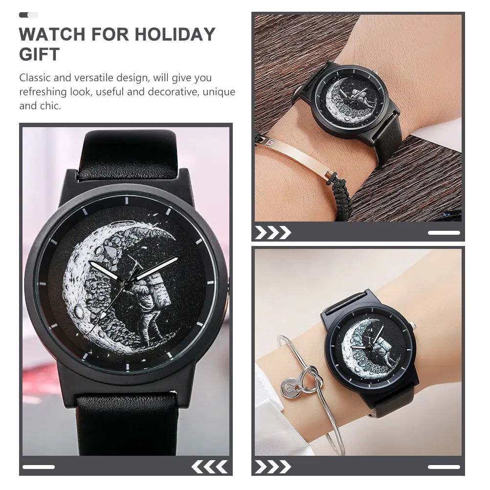 Reloj de Pulsera con Diseño de Astronauta para Hombre y Mujer, Estilo Simple y Elegante, Movimiento Confiable, Ideal para Regalo