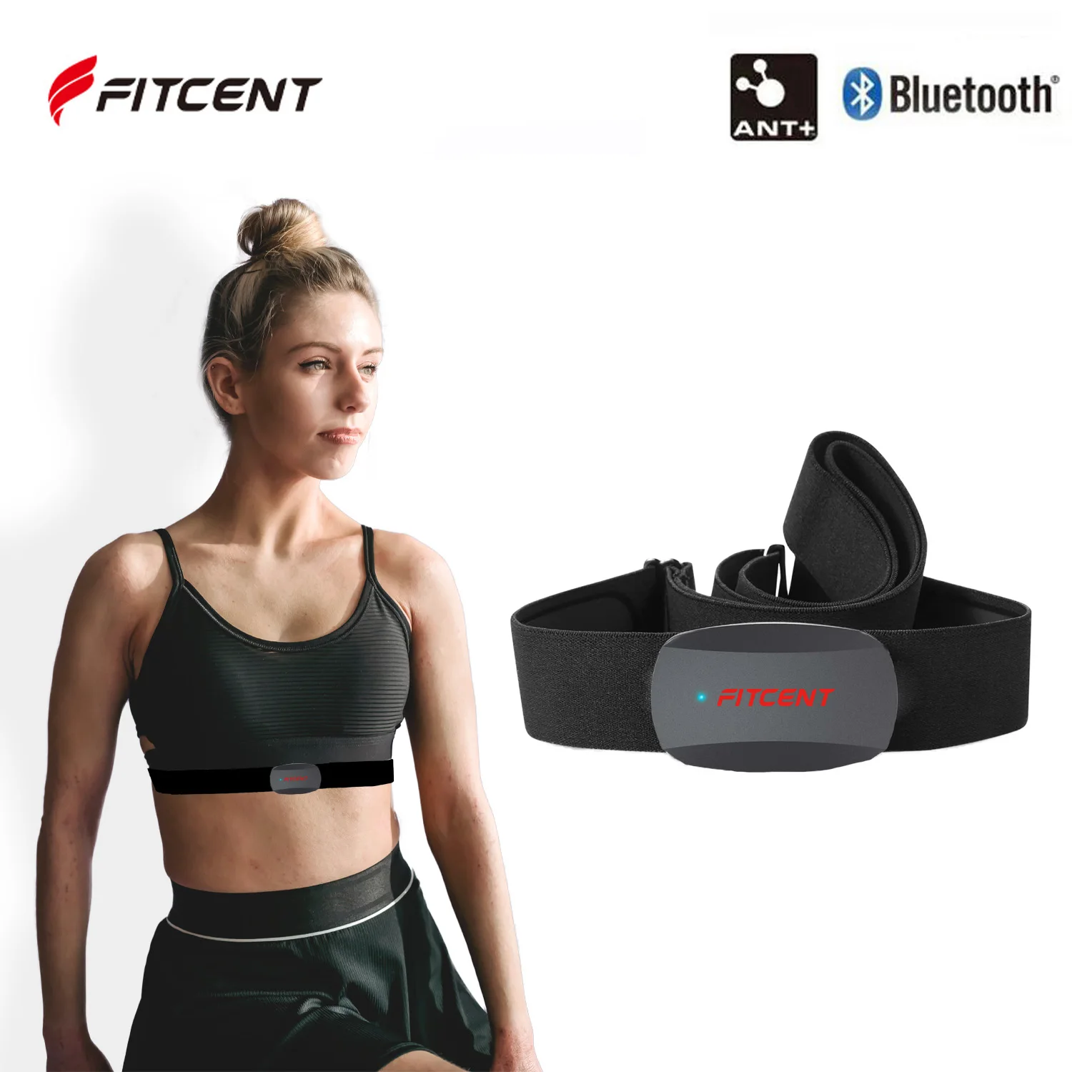 Fitcent czujnik tętna pas Bluetooth ANT HR Monitor pas piersiowy dla Peloton Polar Garmin komputer rowerowy sport Srava DDP joga