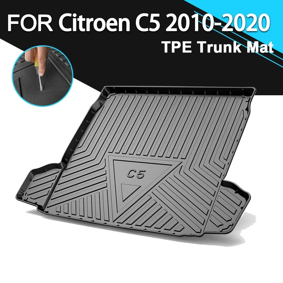 

Car Rear Trunk Cover Mat Non-Slip Waterproof Rubber TPE Cargo Liner Accessories For Citroen C5 2010-2020