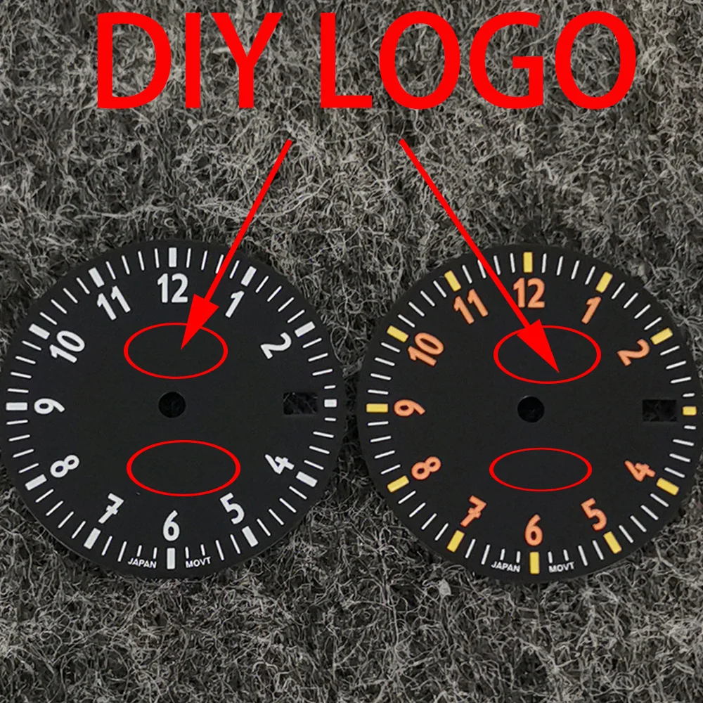 Zegarki tarcza NH35 Dial 28.5mm Log zmodyfikowana tarcza zielona świecąca twarz zegarka zmodyfikowane akcesoria do zegarków dla mechanizmów NH35 NH36