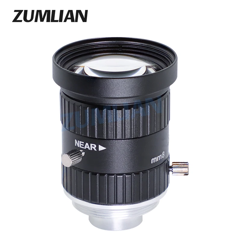 ZUMLIAN 8 مللي متر C-Mount Lens 6MP كاميرات 2/3 بوصة عدسة F2.8 دليل القزحية الثابتة التركيز آلة الرؤية CCTV/FA كاميرات تشويه منخفضة