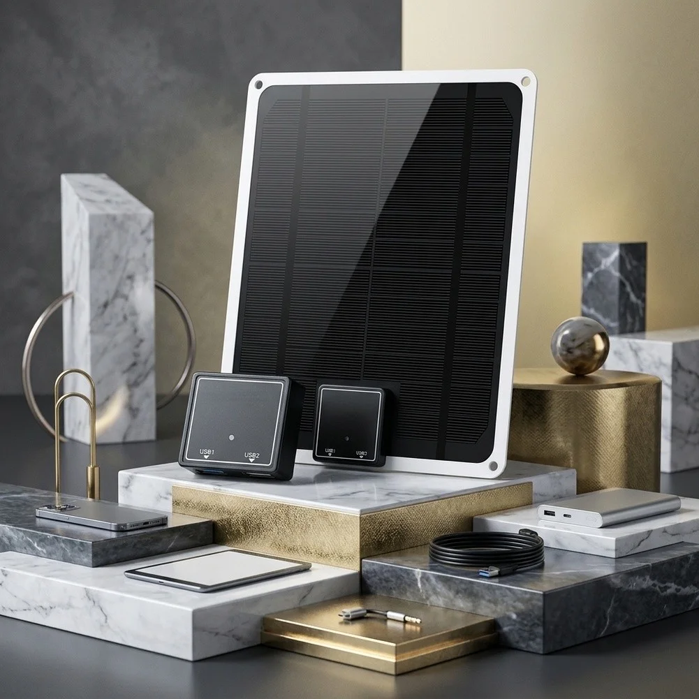 Portable 5W Solar Panel Charger Featuring Dual USB Ports For Smartphones Tablets And Outdoor Adventures