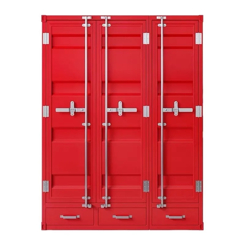 Industrial style locker wrought iron container, office bedroom wardrobe locker storage cabinet door locker