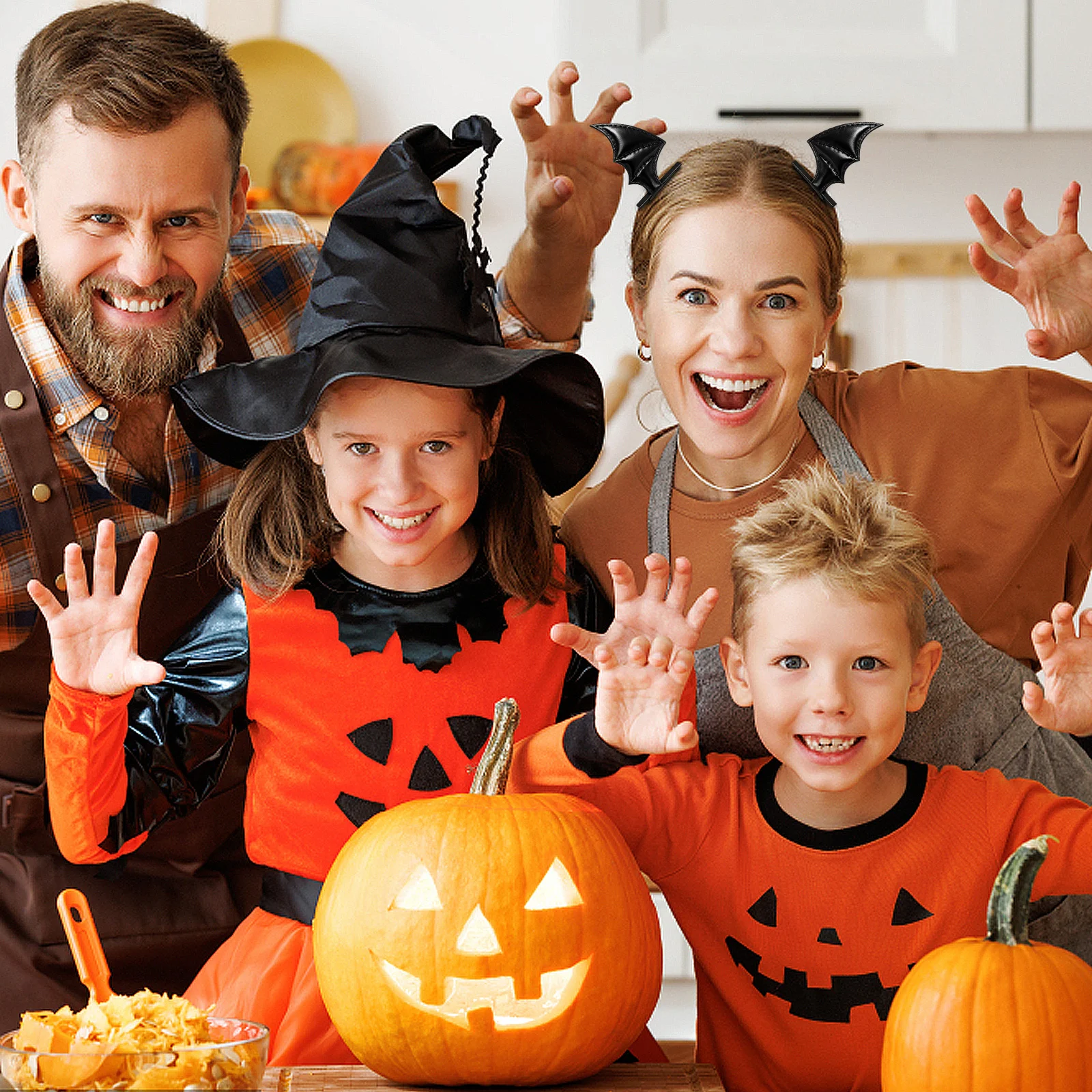Tocado de murciélago con aros de ala, 1 Juego de pinzas para el pelo de Halloween para mujer, Kit de diadema de murciélago volador, accesorio para disfraz de fiesta
