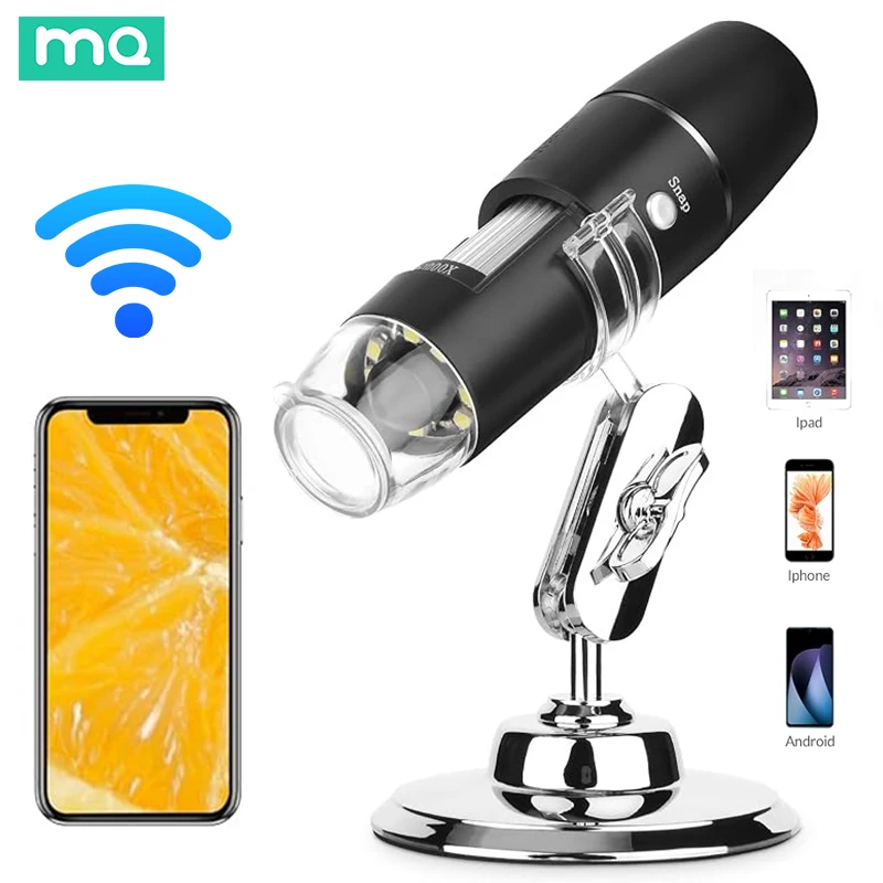 

100X-1000X WIFI Handheld Digital Microscope Wireless Portable Magnifier with 360 Degree Rotating Stand Compatible iOS Android