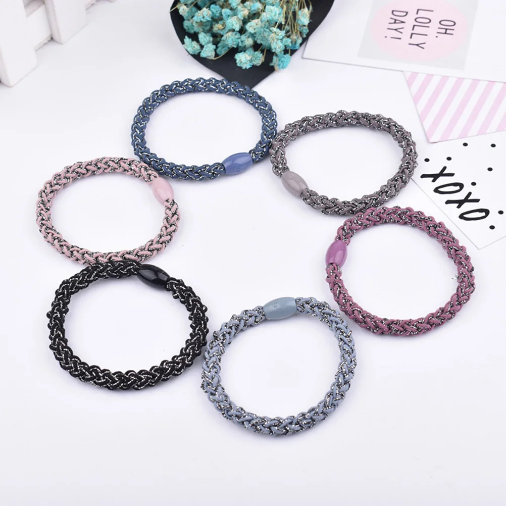 

20Pcs Hair Rope Elastic Hair Ties Braided Ponytail Holders Stretch Bands for Women Simple Design Elastic Ponytail Holders