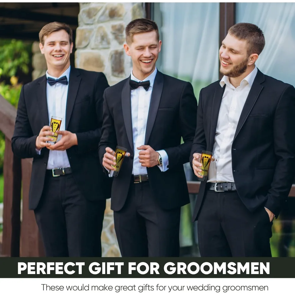 1 Stück Hochzeits-Schnapsgläser 2 Oz, Beste Freunde des Bräutigams, Gläser für Junggesellinnenabschied, Hochzeitsgeschenk, Partyzubehör, Dekoration – Detail 2