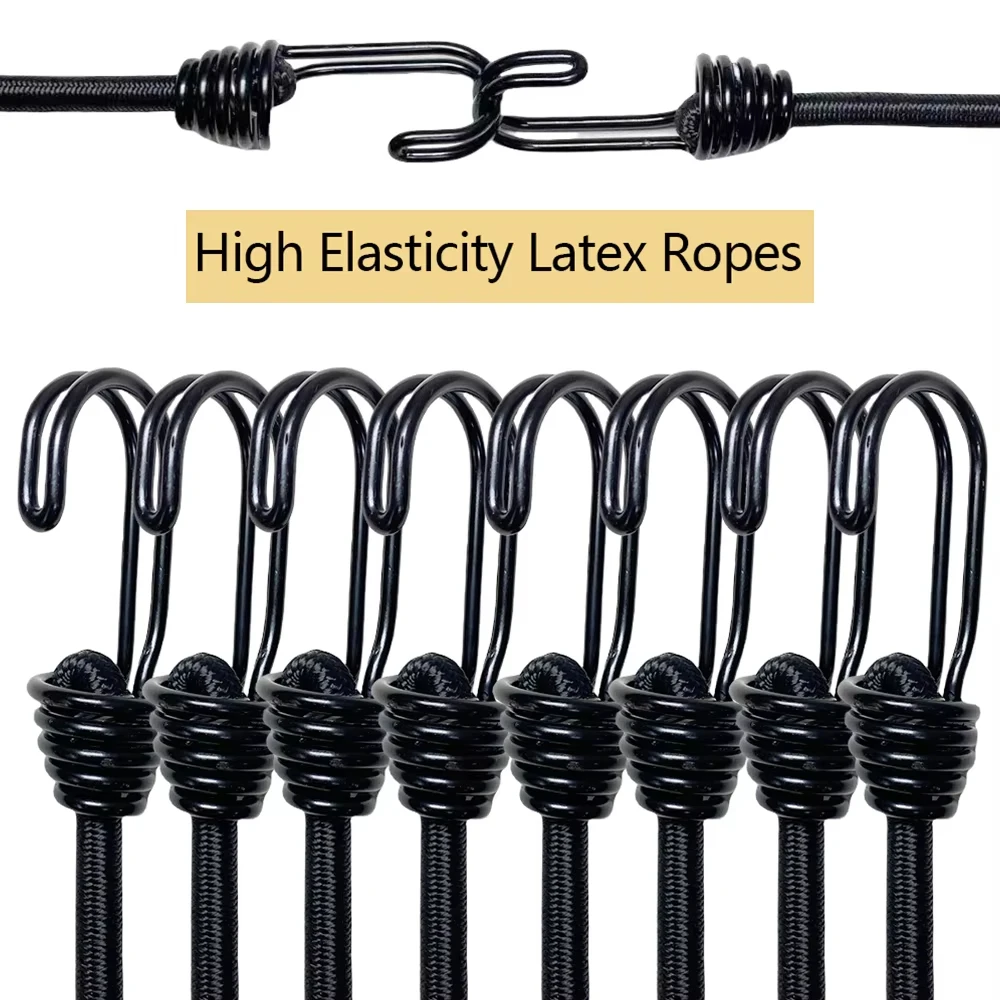 2026 2/6/8Pcs Latex Elastic Bungee Cord Set Tied Rope High Elasticity Luggage Straps Rope for Bikes Tie Downs Camping & Cars Cor