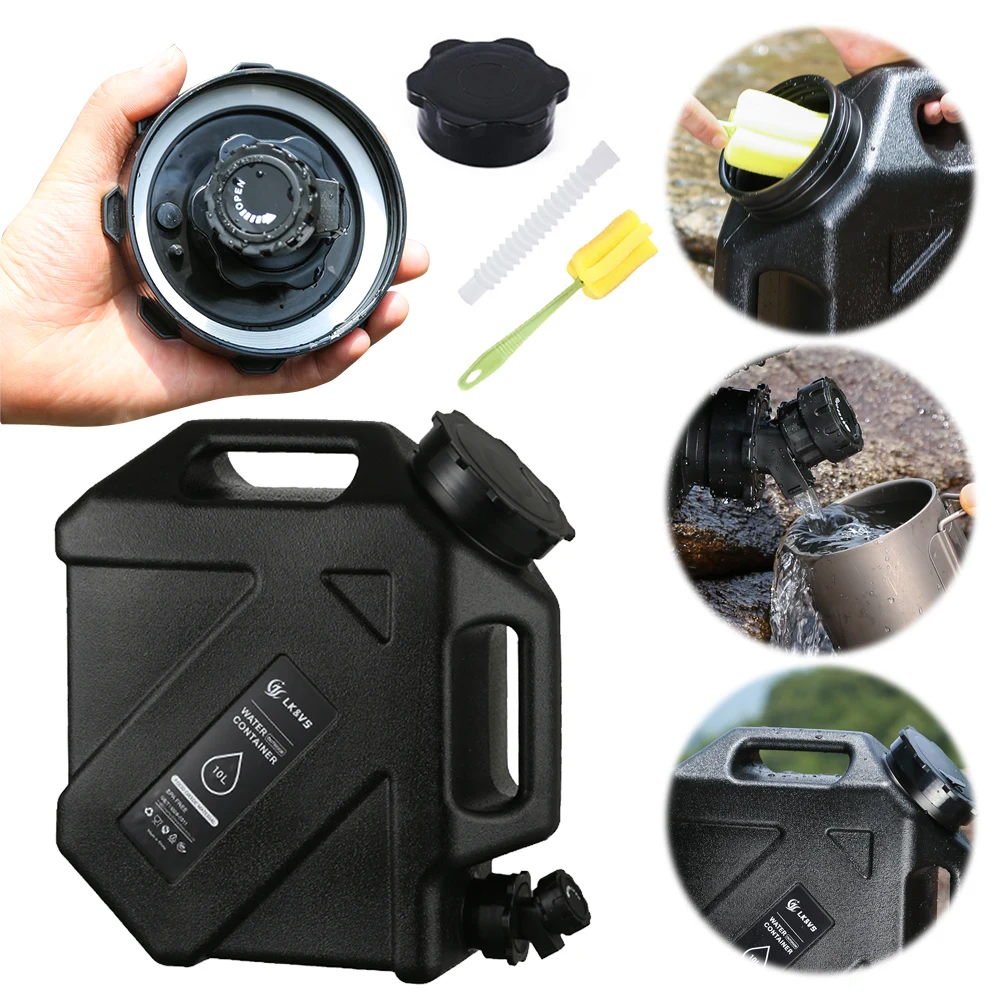 10L Water Storage Container with Faucet Drinking Water Bucket Large Capacity Water Container Jug for Vehicle Car Camping