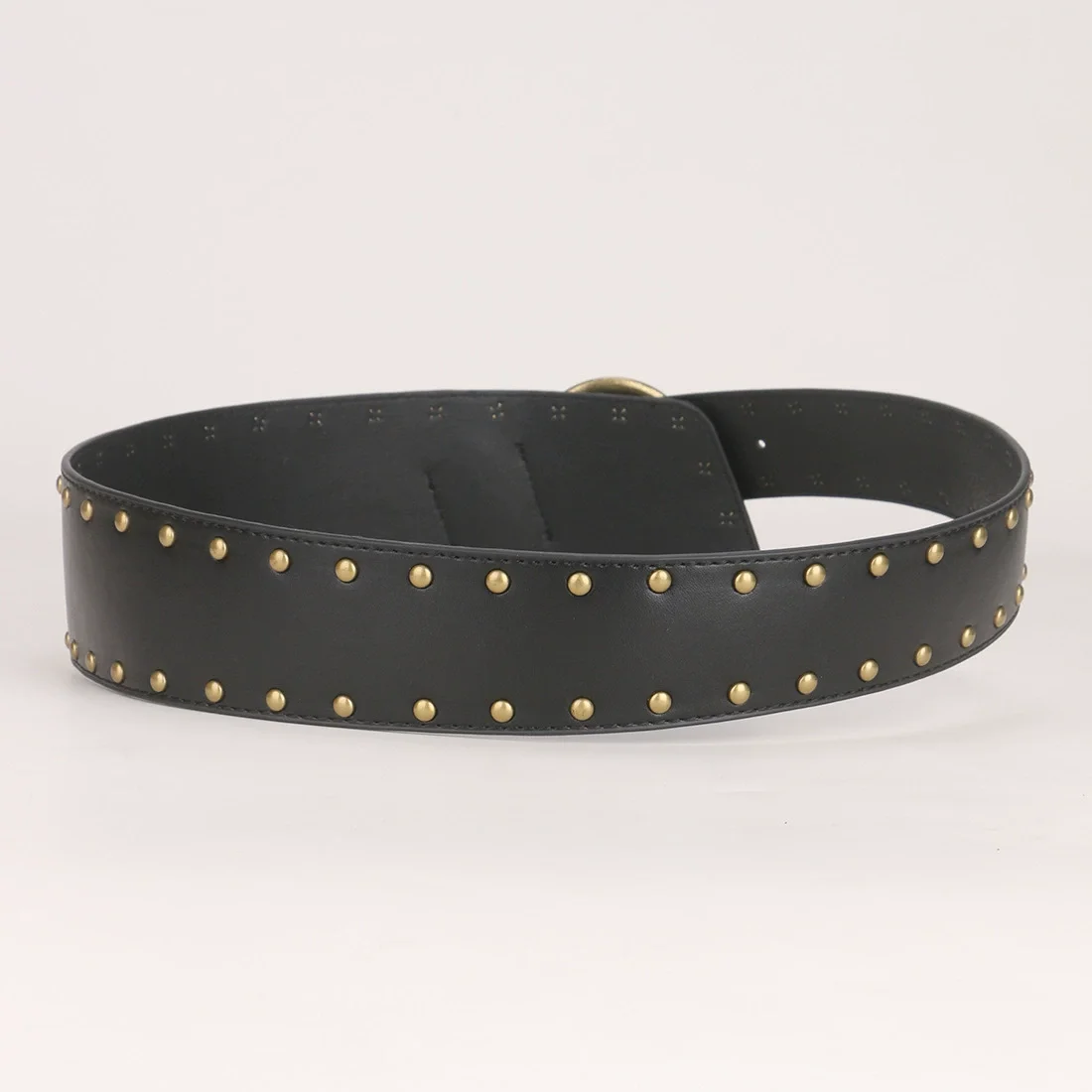 المرأة برشام بولي Leather الجلود الشرير مشد الإناث Cummerbund معطف حزام فستان Decration حزام عريض J934