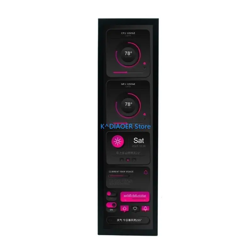 

770d 8.8inch USB вторичный экран Тип C Длинные полосы Дисплей 1920x480 IPS ЖК -дисплей ЦП ОЗУ