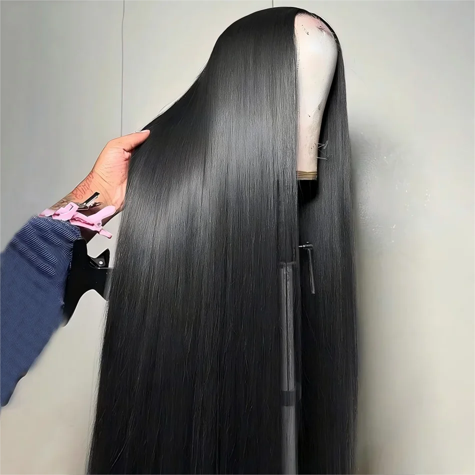 

Прямые парики с кружевной передней частью 13x4, 13x6, HD прозрачный кружевной фронтальный парик, предварительно выщипанный, из бразильских натуральных волос Remy, 180%