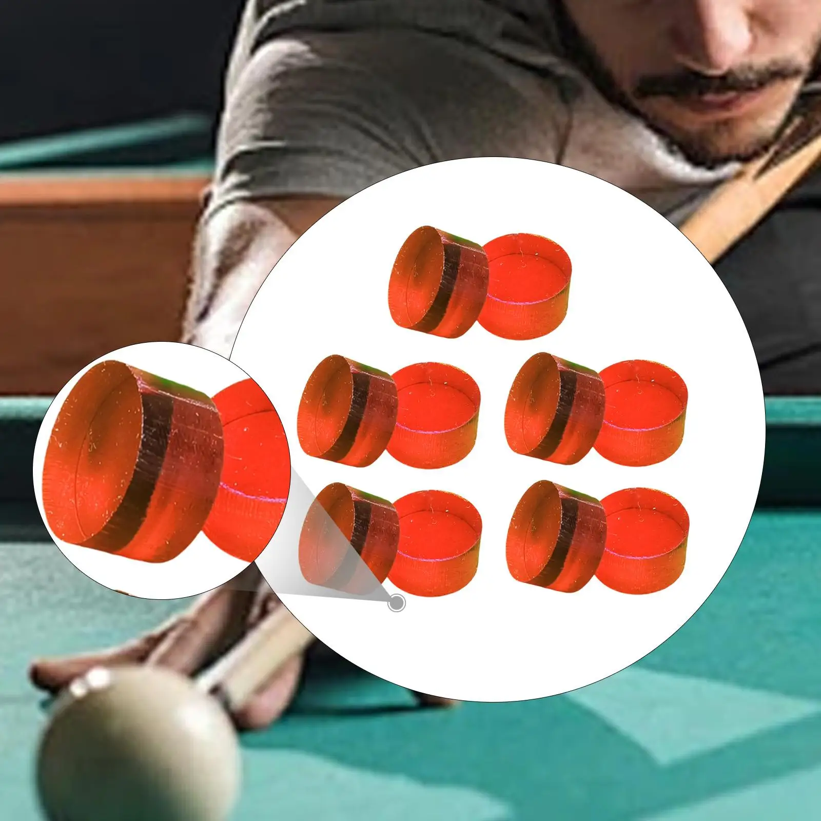 

Durable Break Jump Tip 14.6mm Acrylic Billiard Pool Stick Parts Hard Cue Tip for Billiard Players Repair Tools