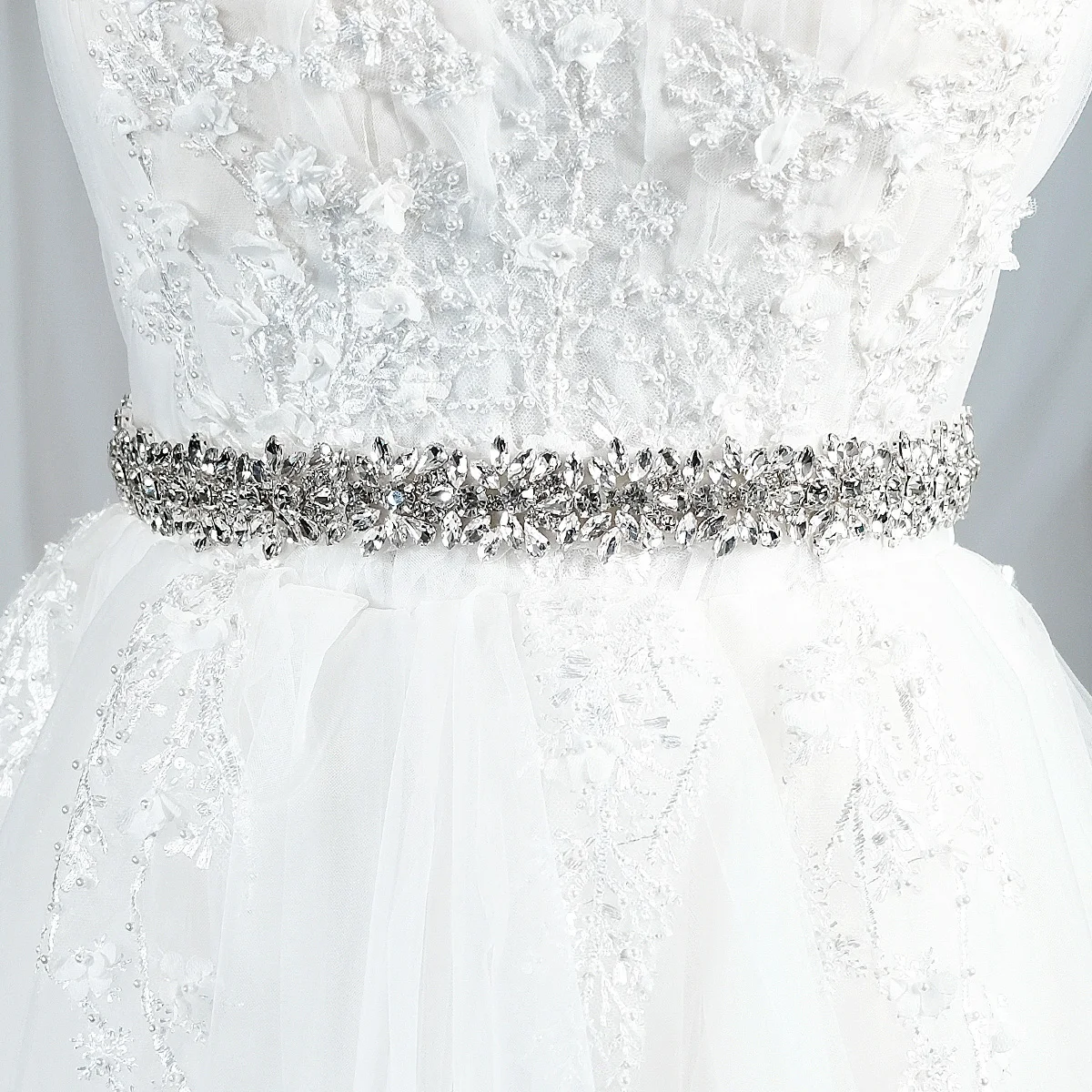 Fashion Crystal Wedding Dress Belt Rhinestone trim Bride Sash Dresses Waistband Party Prom Jewelry Women Accessories