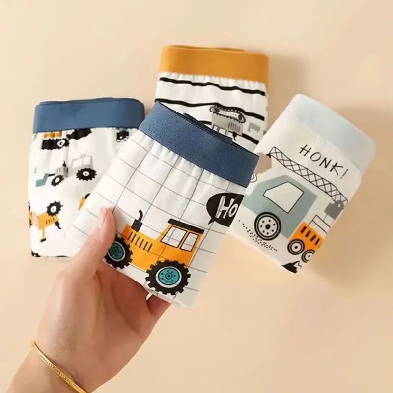 4Pcs/Lot Boy Cotton Underwear Boxer Kids Children Panties 2-12years
