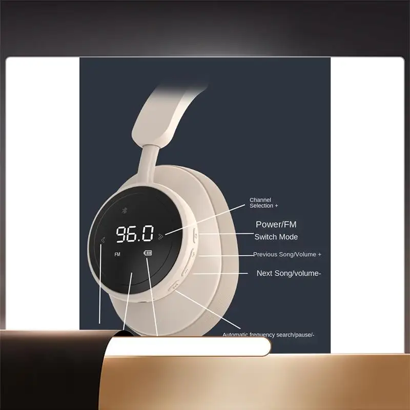 

Wireless Headset Headphone With Mic Foldable Over Ear Bluetooth 5.3 Earphone Support TF Card FM Radio-X64A