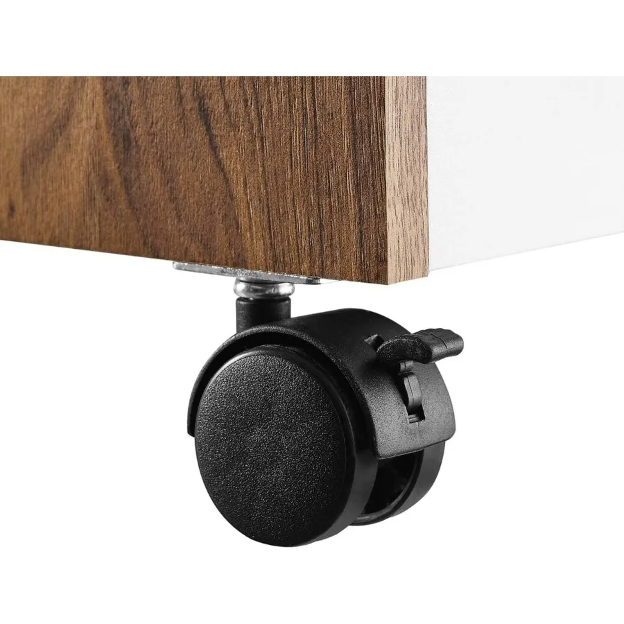 Modern File Cabinet Walnut White, Stylish Document Organizer with Multiple Storage Drawers