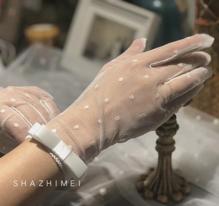 New High-End Stretch Satin Bow Bridal Draping Fabric for Wedding Gloves Dress Dinner Short Transparent Fabric