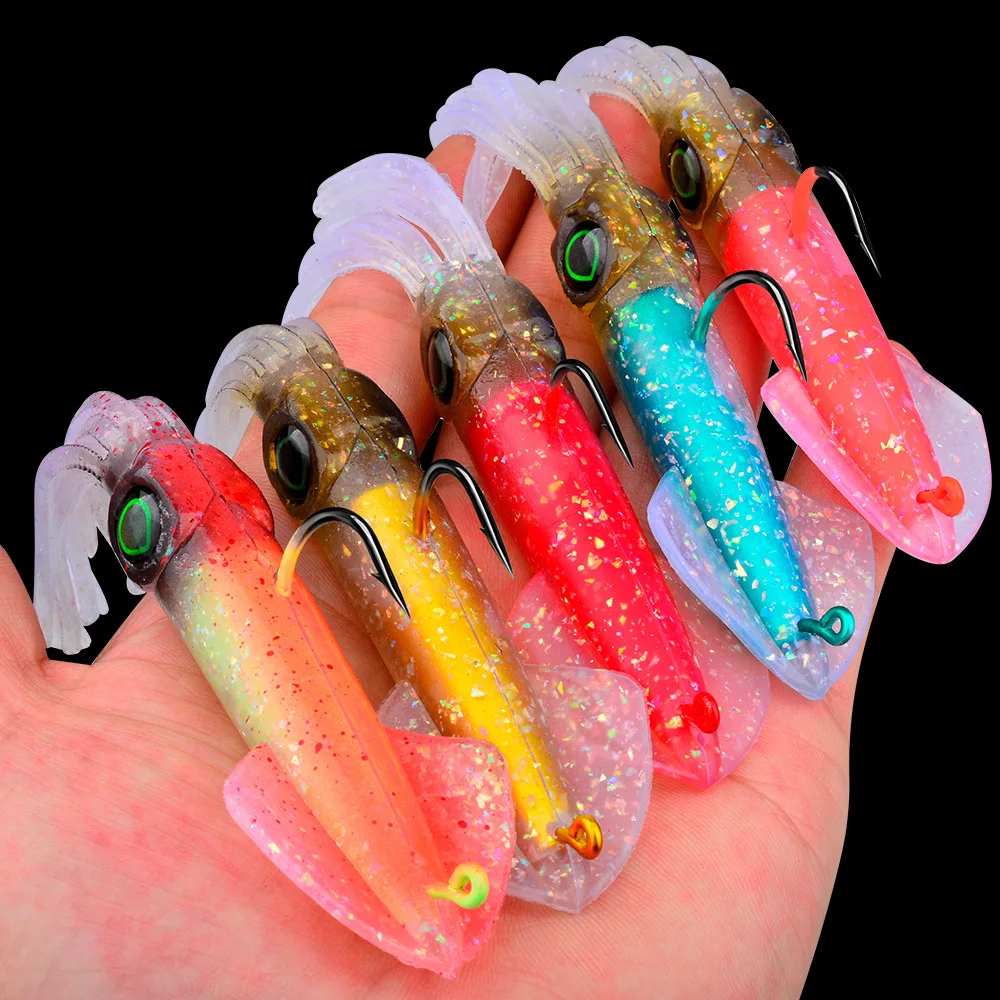 13.5cm isca macia lula saias isca 35.5g 47.2g isca de pesca polvo barco mar pesca pvc artificial luminosa isca macia corrico