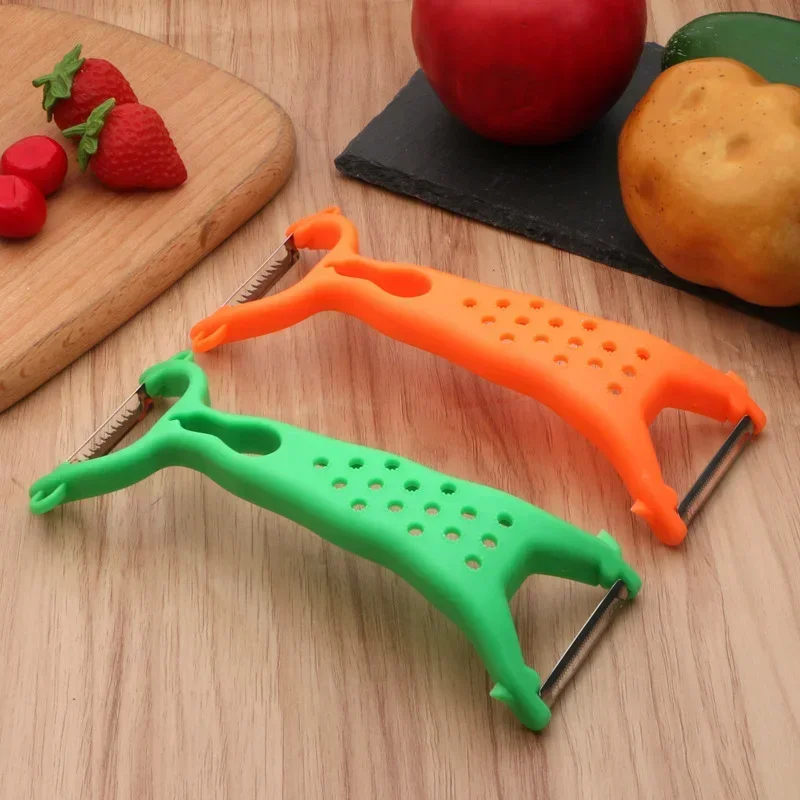 1PC Utility Kitchen Tools Multi-functional Peeler Vegetable Fruit Knife Cucumber Carrot Potato Double-ended Peeler Slicing Knife