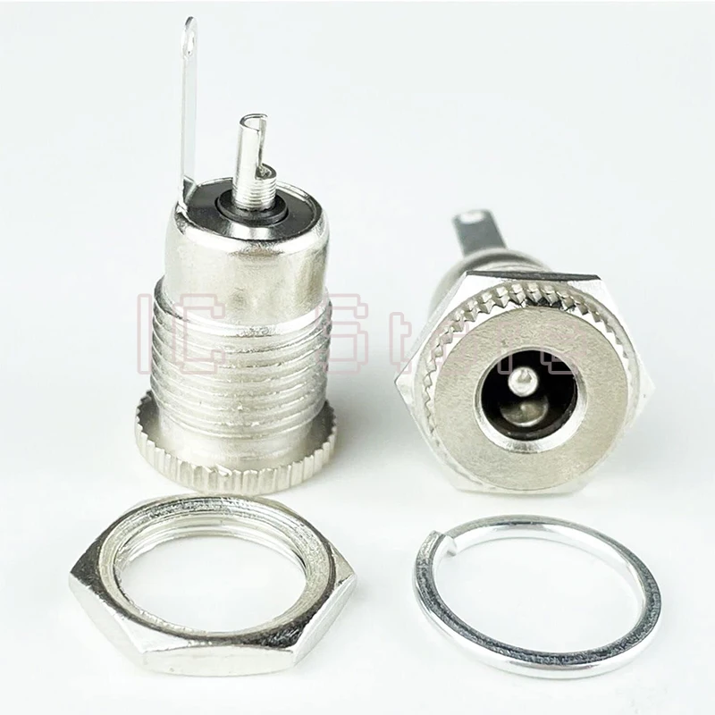 10PCS DC-099 DC Power Jack Socket 5.5x2.1mm 5.5x2.5mm Threaded Female Panel Mount Connector Adapter with Waterproof Cap