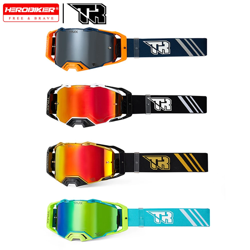 

TR Off-road Riding Goggles Motorcycle Helmets Goggles Anti-fog Rappelling Mountain Bikes Interchangeable Lens Glasses for Men